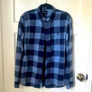Vans blue plaid flannel, good condition.